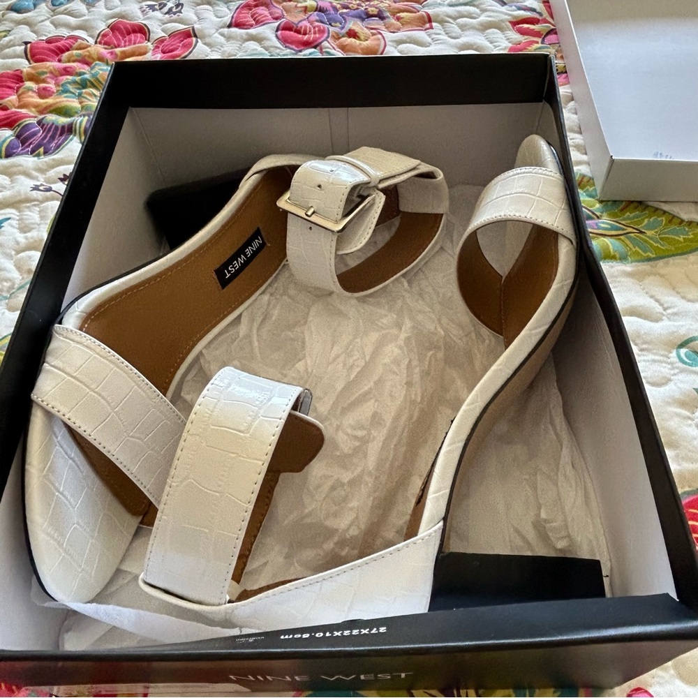 NINE WEST SANDALS NWT 8.5M🤍🩷 - Picture 14 of 14
